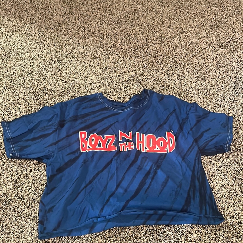 Blue Boyz N The Hood cropped shirt